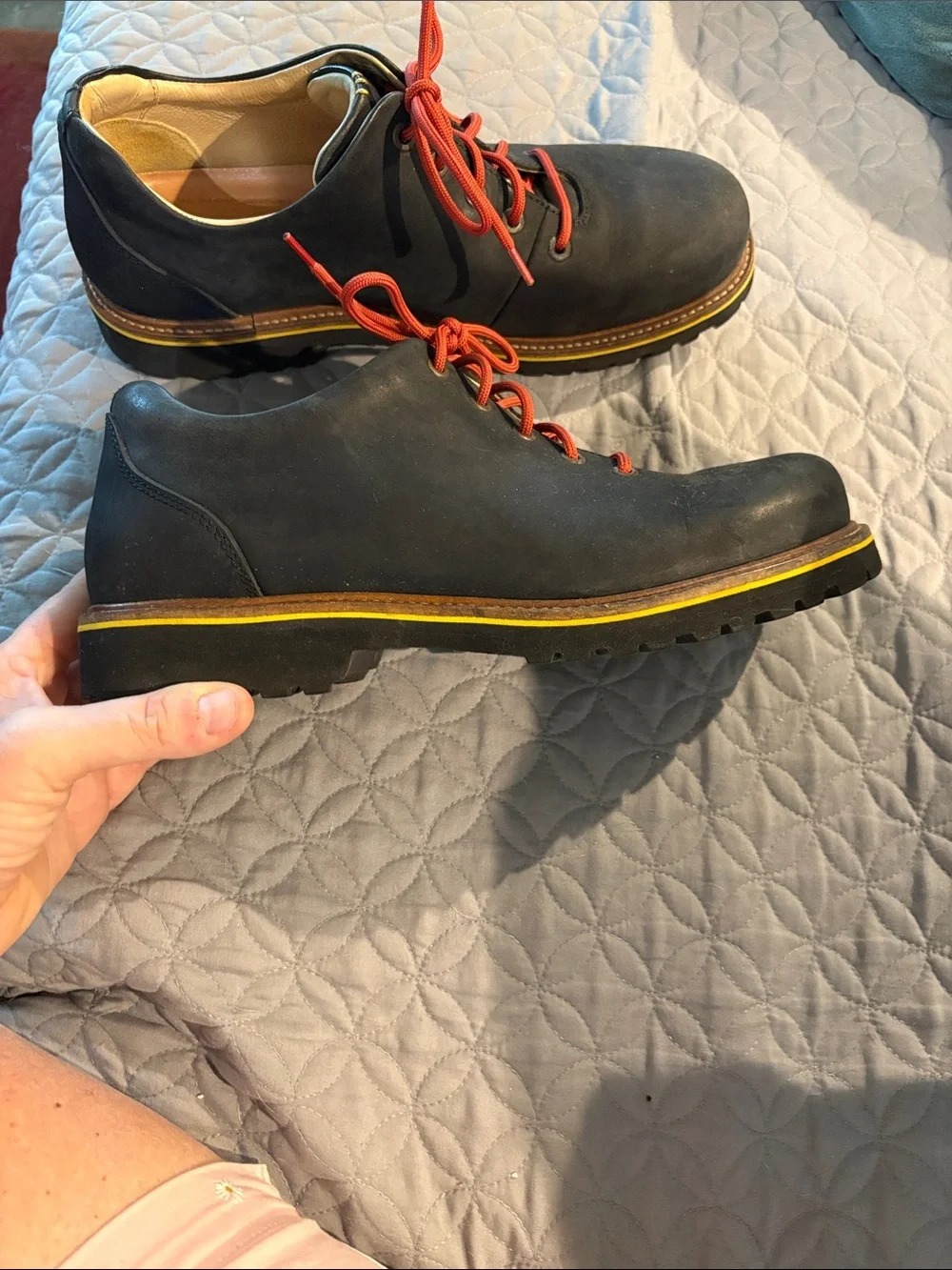 Men's Black Nubuck Chukka Boots with Red Laces